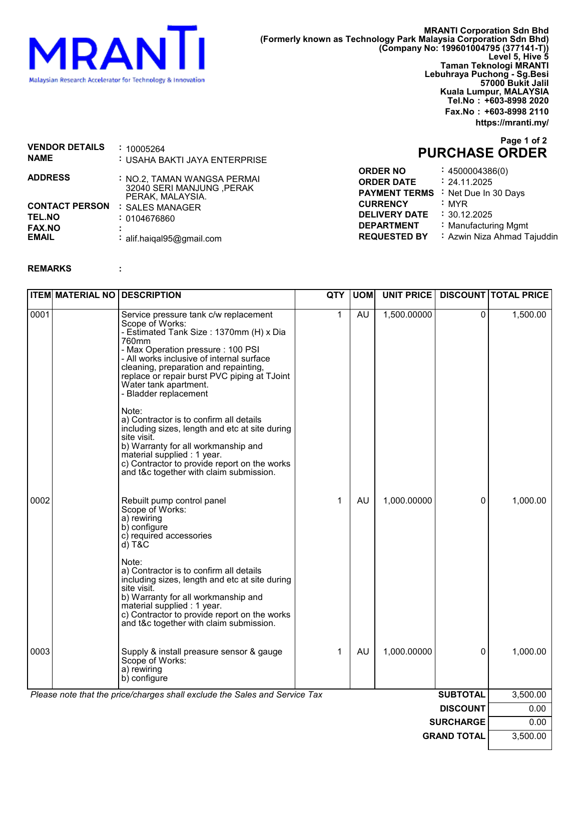 PO 4500004386 image proof for substation-related works
